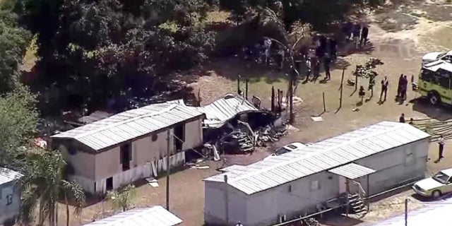 A mobile home in Florida was partially destroyed during a deadly fire Monday. 