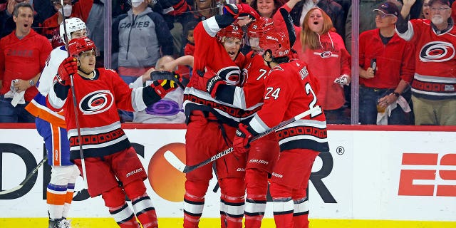Hurricanes celebrate goal