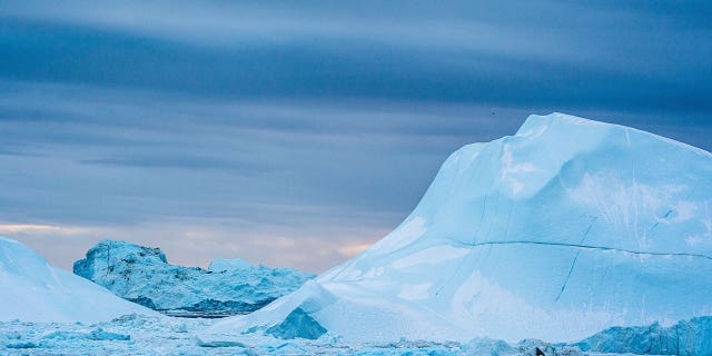 Icebergs are seen near Ilulissat, Greenland, on Oct. 6, 2020. Scientists released a study on how life was able to survive the "Snowball Earth," a period when the Earth was frozen over with runaway glaciation.