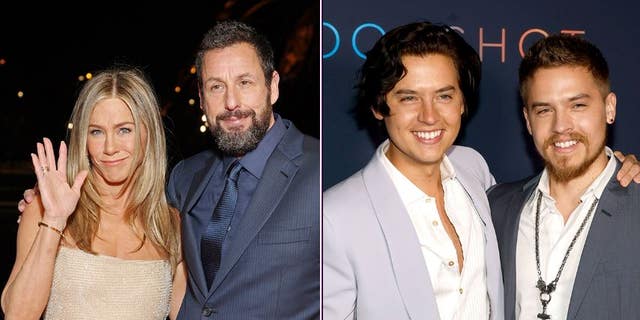Jennifer Aniston and Adam Sandler couldn't believe Cole and Dylan Sprouse, who they worked with when the twins were children, are now 30 years old.