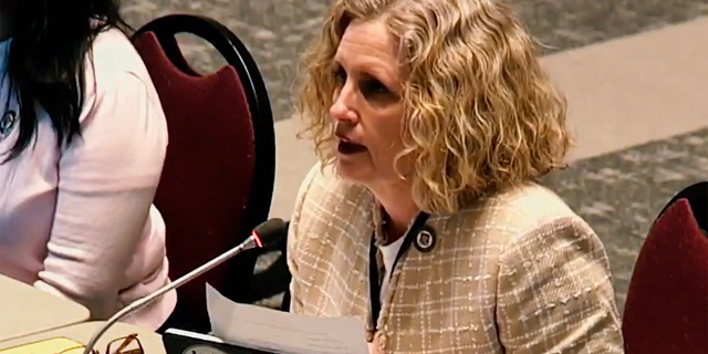 Loudon County Schools supervisor Juli Briskman at Monday's meeting related to the district handling of future sexual assault cases.
