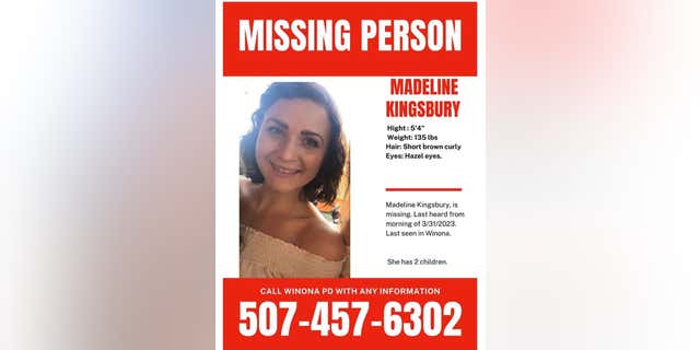 Minnesota mother Madeline Kingsbury, 26, was last seen dropping her children off at day care around 8 a.m. on March 31.
