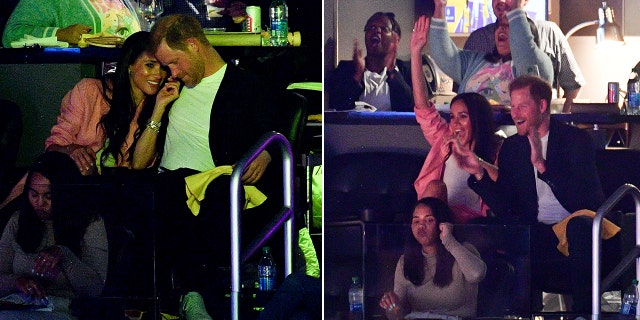 meghan markle prince harry at NBA game