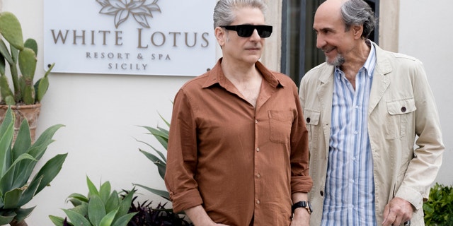 Michael Imperioli and F. Murray Abraham in character on set of "The White Lotus"