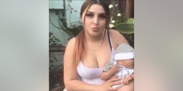 Manuela "Mona" Rodriguez pictured with her young son.
