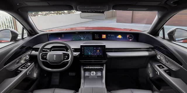 The 2024 Lincoln Nautilus has a digital display that spans the width of its dashboard.