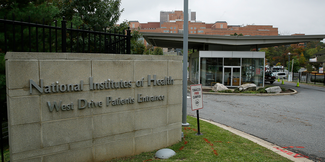 The patient's entrance at the National Institutes of Health in Bethesda, Md. 