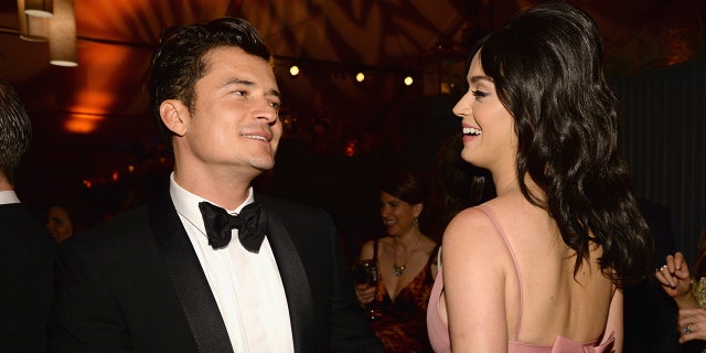 Orlando Bloom and Katy Perry laughing