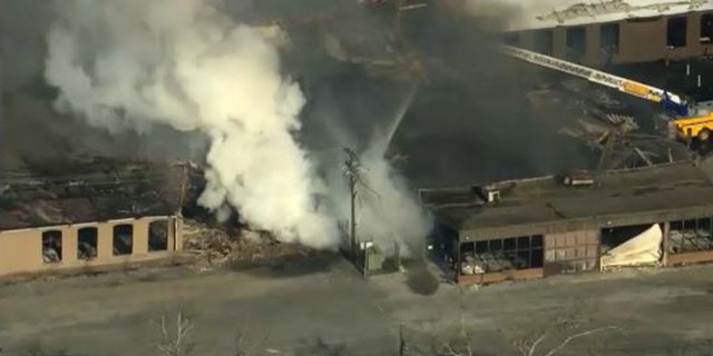 A massive fire has erupted at a warehouse in Northampton County Tuesday morning, prompting a heavy response from emergency crews.