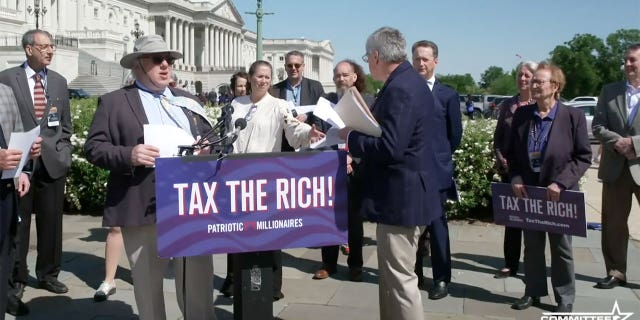 Millionaires asking Congress for 90% top tax rate confronted with pledge to pay more voluntarily Millionaires asking Congress for 90% top tax rate confronted with pledge to pay more voluntarily