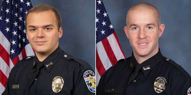 Officer Nickolas Wilt. Wilt and Officer Cory "CJ" Galloway responded to an active shooting situation at Old National Bank, in Louisville, Ky., on Monday, April 10, 2023.