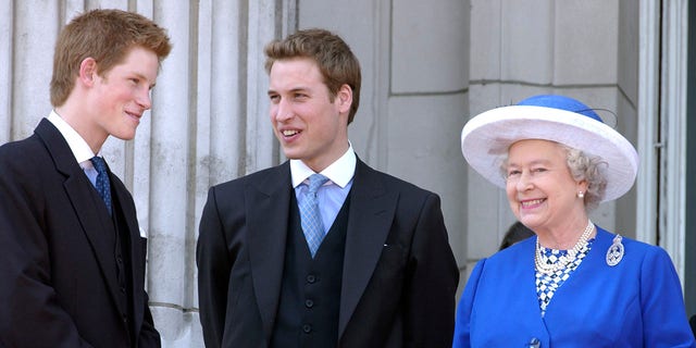 Queen Elizabeth with William and Harry