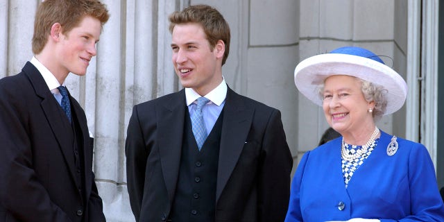 Queen Elizabeth with William and Harry