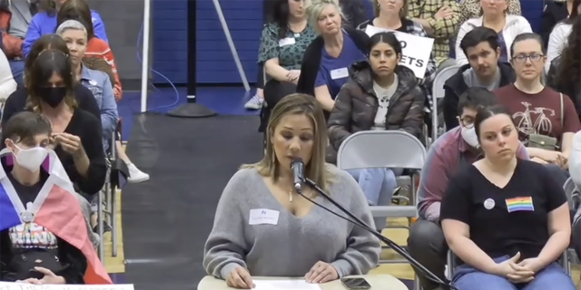 California mom Aurora Regino speaks to her daughter's school board ahead of a vote offering more transparency for parents.