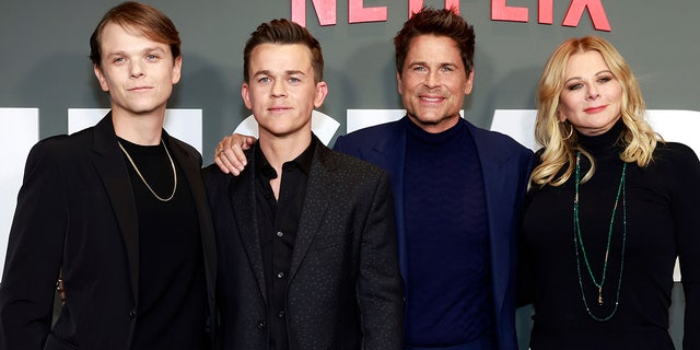 Rob Lowe has praised his family for his own sobriety efforts. The Lowe's attend the "Unstable" premiere in March. Pictured from left, Matthew, John, Rob and Sheryl Berkoff.