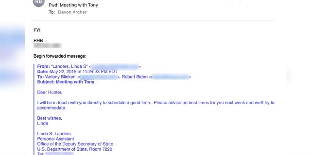 Hunter emails Blinken office