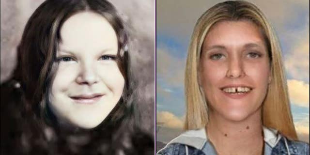 Ruth Bell Weimer as a sophomore in high school, left, and a calculated image created of what she looked like when she was murdered at the age of 24.