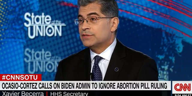 Secretary of the Department of Health and Human Services Xavier Becerra speaks on CNN about a controversial abortion pill ruling.
