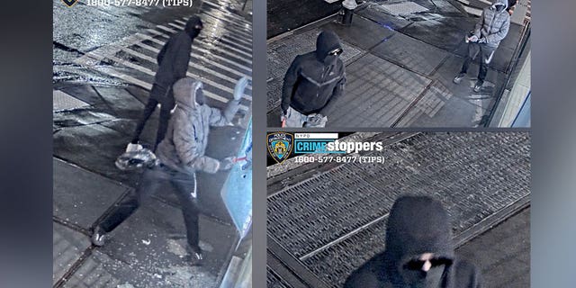 New York City police are looking for three suspects involved in a smash and grab on Park Avenue that resulted in the theft of eight handbags with a total value of $242,000.