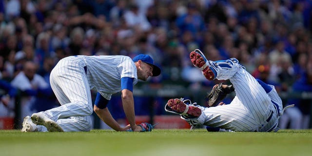 Drew Smyly and Yan Gomes after collision