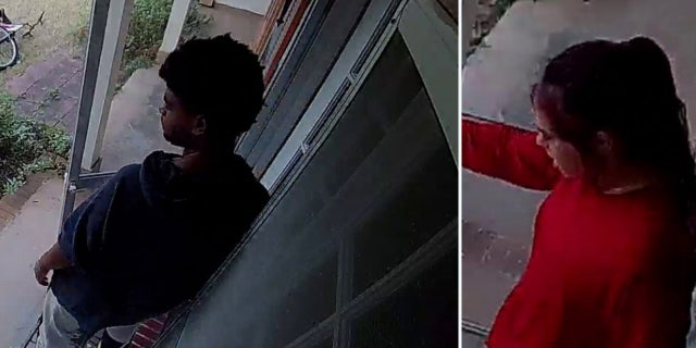 Screen grabs of teens leaving Solis' home.