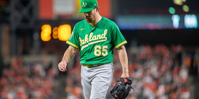 Trevor May walking off mound