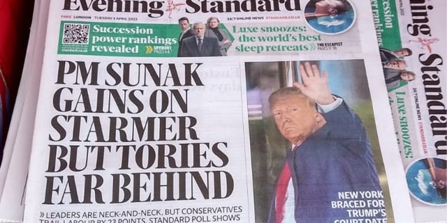 The U.K.'s Evening Standard awaits arraignment of Donald Trump.