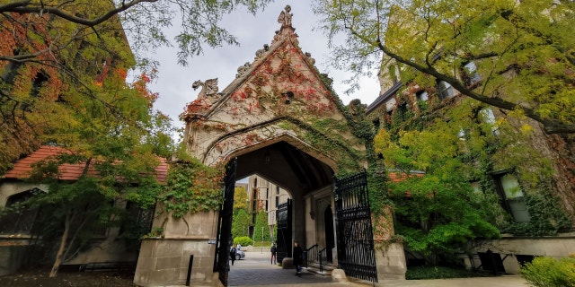 Cobb Gate at the University of Chicago in Chicago, United States, on October 18, 2022. 