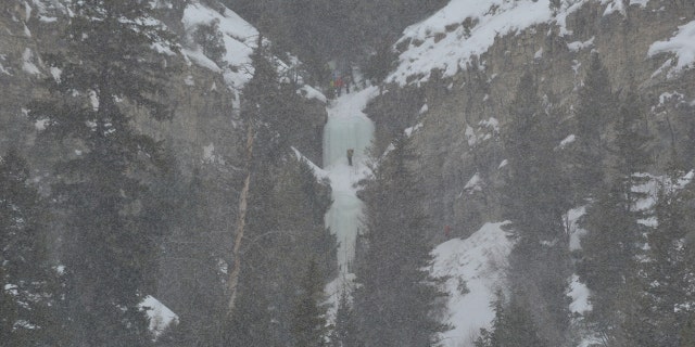 The ice column fell onto three climbers at Raven Falls in Duchesne County, Utah, near Indian Canyon on Sunday.