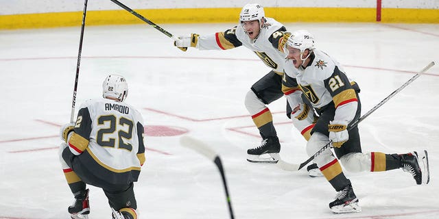 Golden Knights celebrate goal