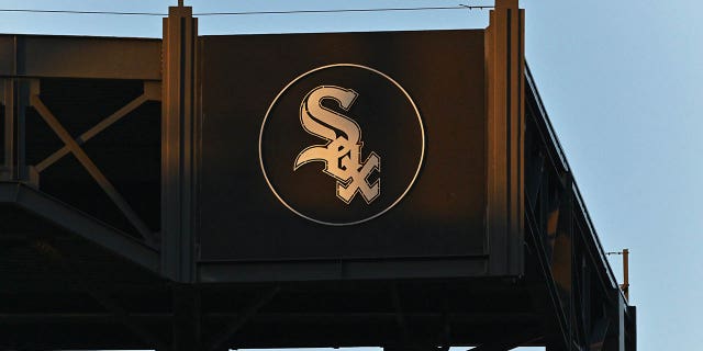 The White Sox logo at Guaranteed Rate Field on June 23, 2022, in Chicago.