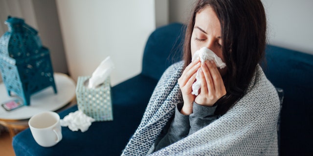 Woman with flu