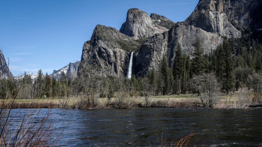 High water levels can be seen on the Merced River in Yosemite National Park
