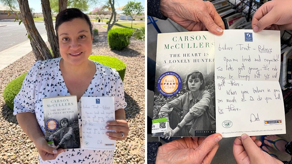 Arizona woman finds heartwarming note tucked inside $2 book at Goodwill — now, she’s searching for its owner