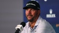 Michael Block speaks to the media after the final round of the PGA Championship at Oak Hill Country Club on Sunday, May 21, 2023 in Rochester, New York.