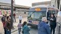 A bus with migrants arrived in Philadelphia from Texas in May. Texas Gov. Greg Abbott on Wednesday said more migrants were transported from the state to Los Angeles, angering local officials.