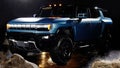 The 2024 GMC HUMMER EV Omega Edition SUV features Neptune Blue Matte paint.