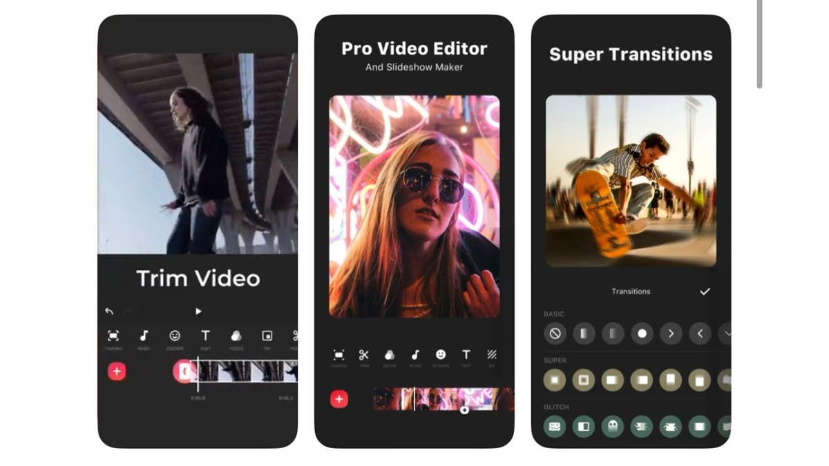 Pictures of the InShot editing screens