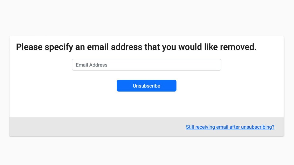 Email unsubscribe screenshot 