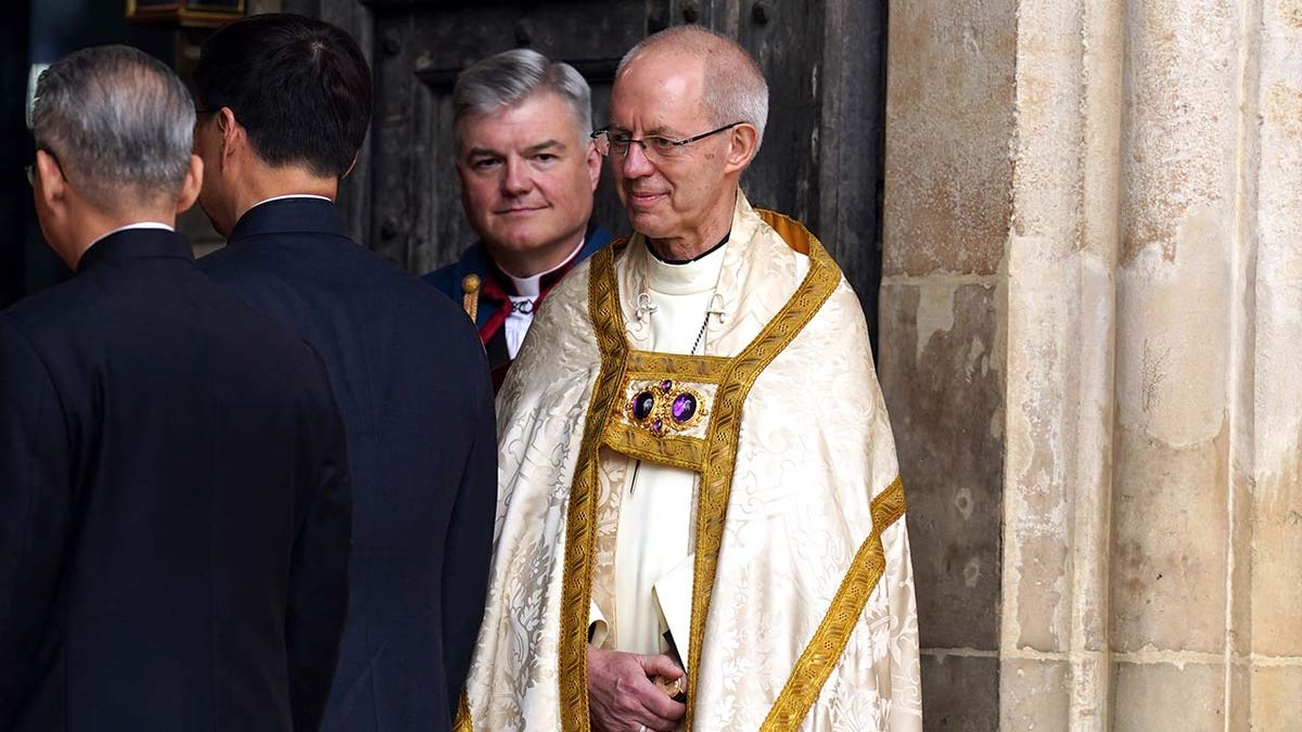 Archbishop of Canterbury Justin Welby arrives at Westminster Abbey ahead of the Coronation of King Charles III