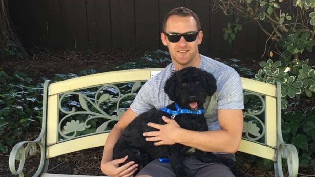 Beau Mann and his dog