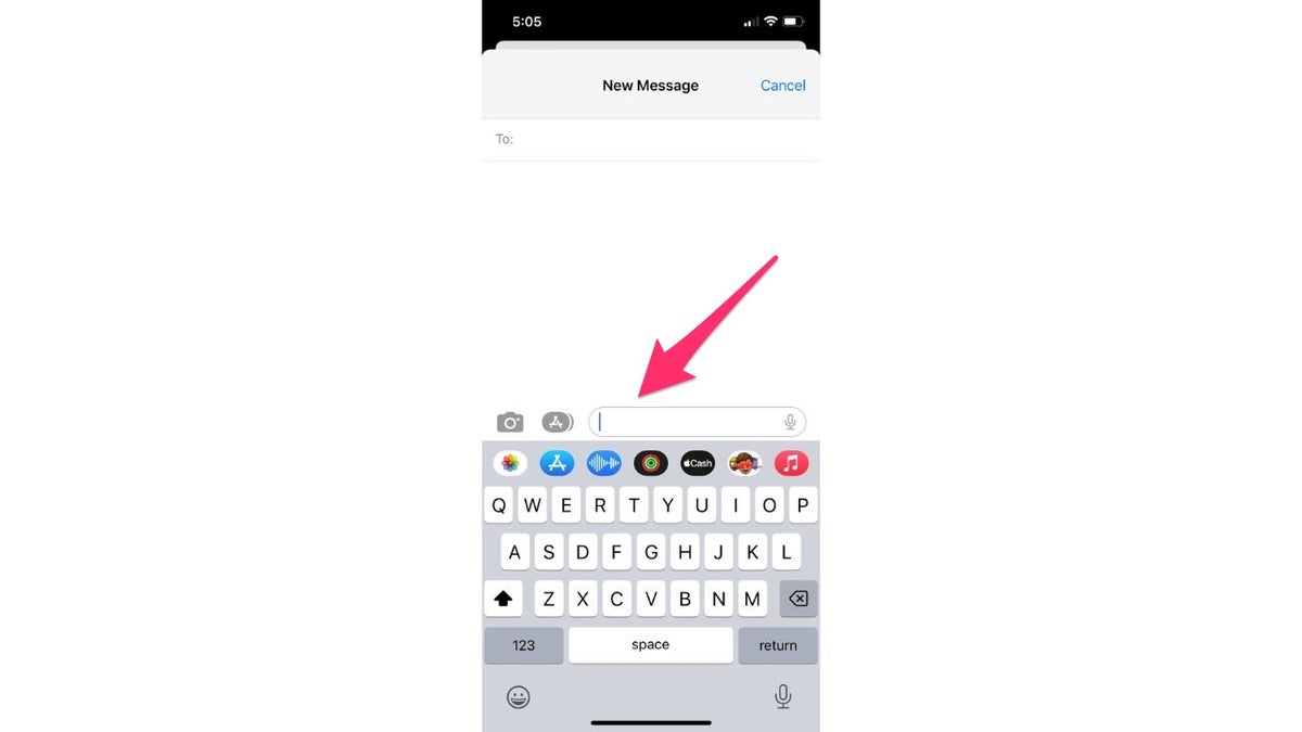 iMessage typing screenshot