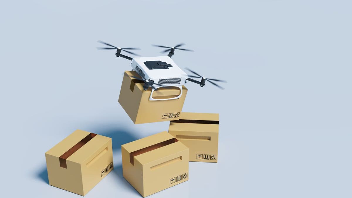 Drone carries box