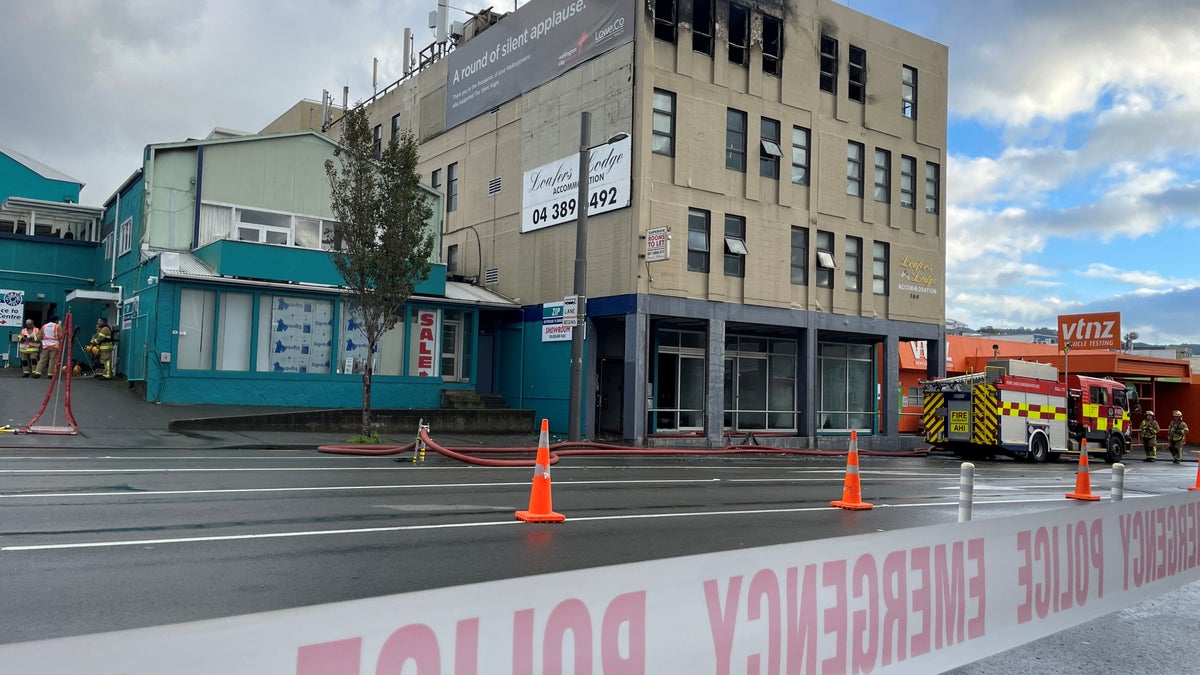 exterior of hostel shown after fire