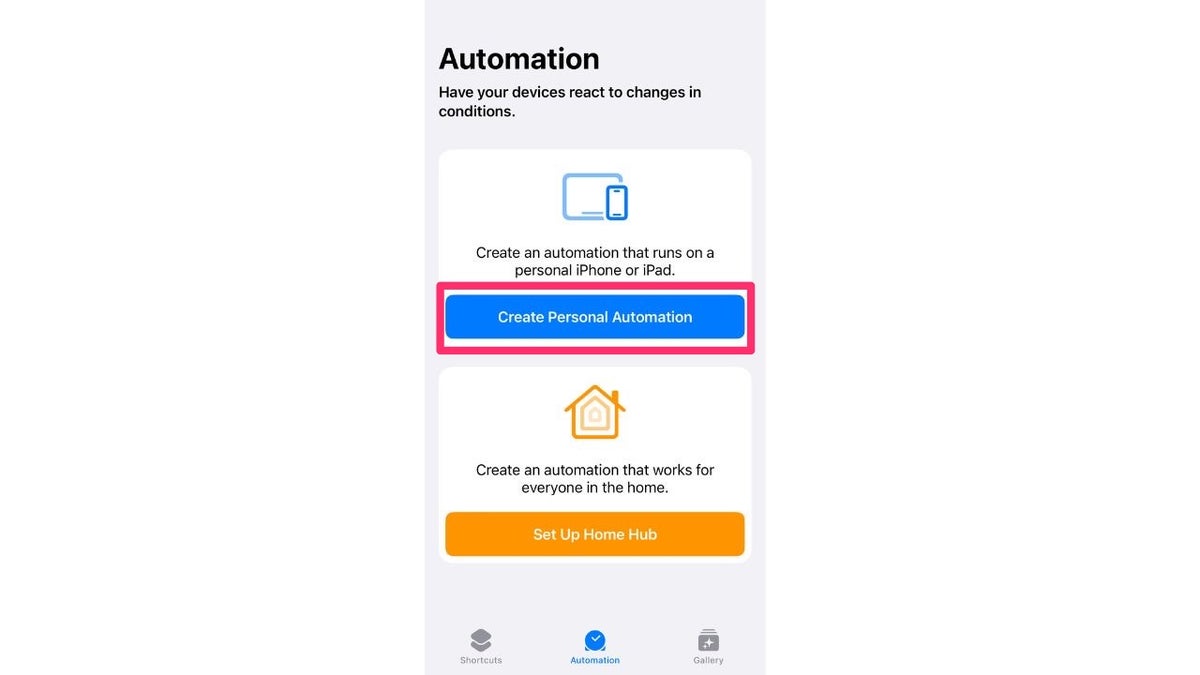 Automation app on iPhone