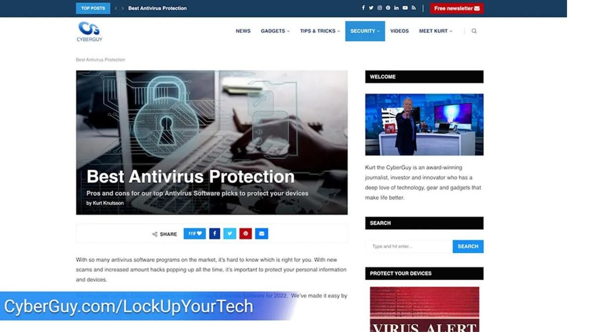 CyberGuy.com best antivirus protection page