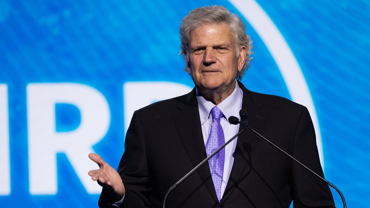 Rev. Franklin Graham speaks in Orlando, Florida, on May 22, 2023