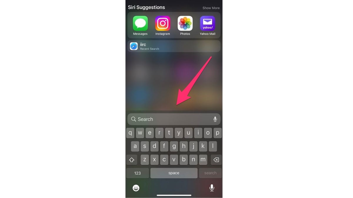 Search bar swipe iphone