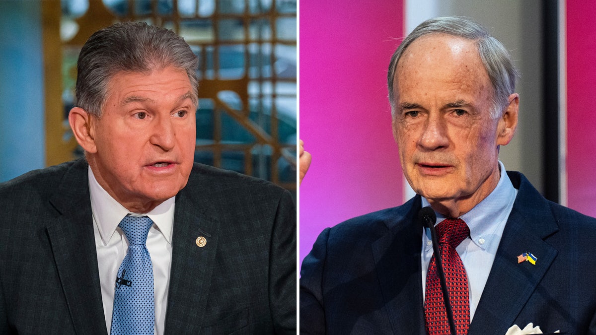 Two Senate Democrats – Joe Manchin of West Virginia, left, and Tom Carper of Delaware – have yet to announce whether they will seek elected office in their state's respective November election next year.