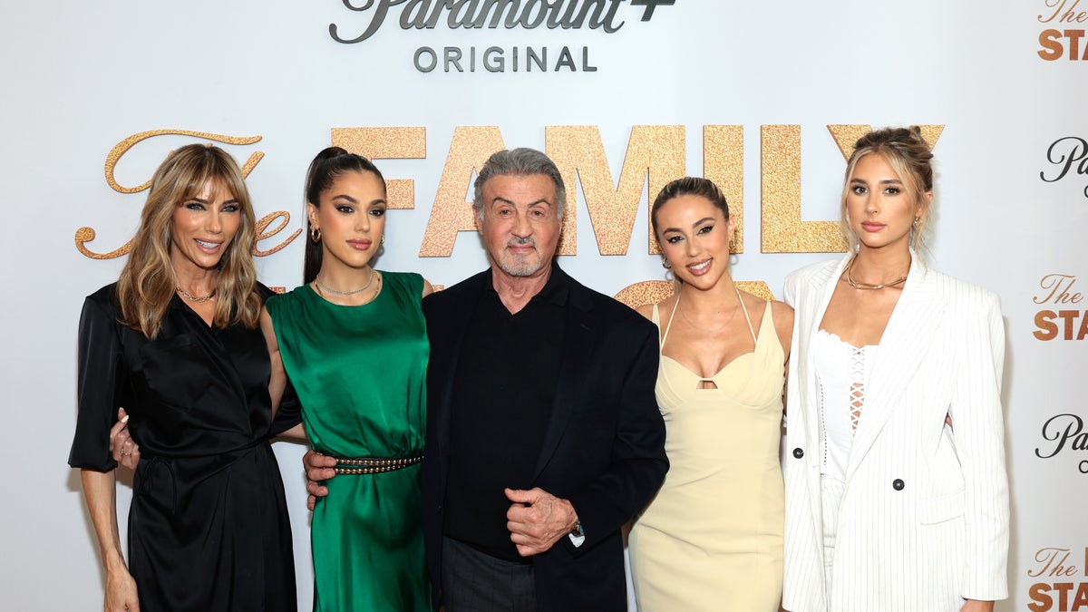 Jennifer Flavin Stallone, Sistine Stallone, Sylvester Stallone, Sophia Stallone and Scarlet Stallone at the red carpet premiere of their reality series
